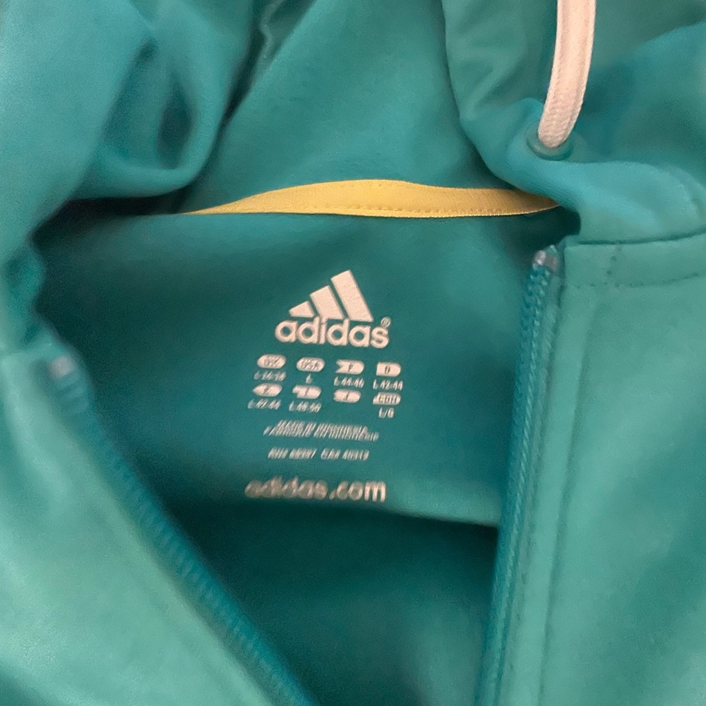 Adidas teal green athletic jacket. Like brand new
